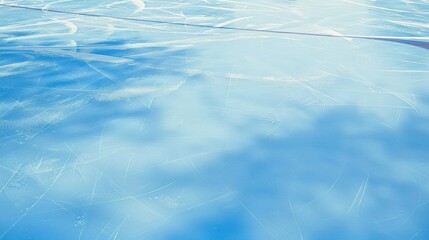 High-resolution ice hockey rink with a light blue surface, showcasing a pristine and detailed high-definition representation. 