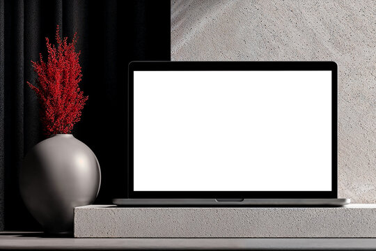 Design mockup template for laptop display.