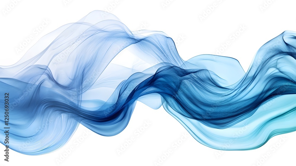 Aufkleber Captivating abstract background featuring mesmerizing blue fluid waves flowing with elegant curves and dynamic motion creating a serene calming and visually enchanting visual experience