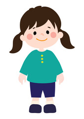 Obraz premium にっこりとほほ笑む幼い女の子のベクターイラスト