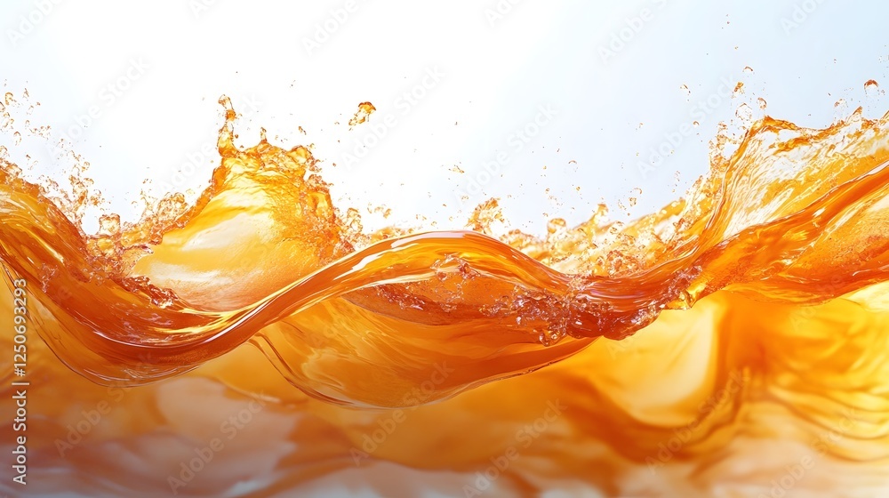 Leinwandbilder Captivating orange liquid flow with dynamic splash and movement creating a visually striking and energetic abstract art effect