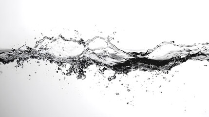Dramatic splash of flowing water creating dynamic abstract patterns textures and movement  Swirling curving and rippling liquid motion captured in high speed photography