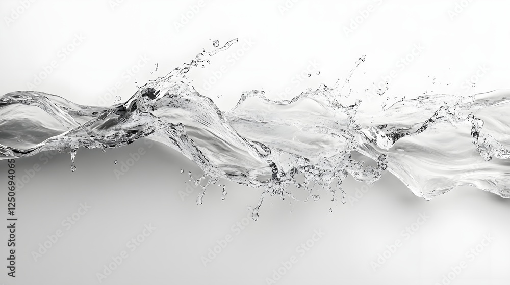 Aufkleber Dynamic and abstract image of a dramatic water splash with ripples droplets and liquid motion on a transparent background  The image depicts the power energy