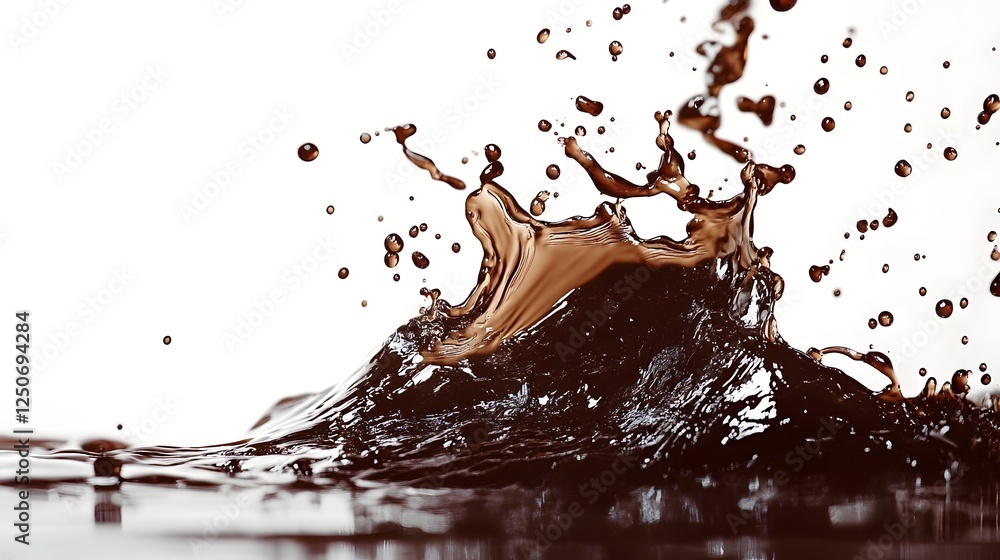 Aufkleber Dynamic Splash of Liquid Creating Abstract Graphic Effect with Flowing Movement Droplets and Splatter Textures