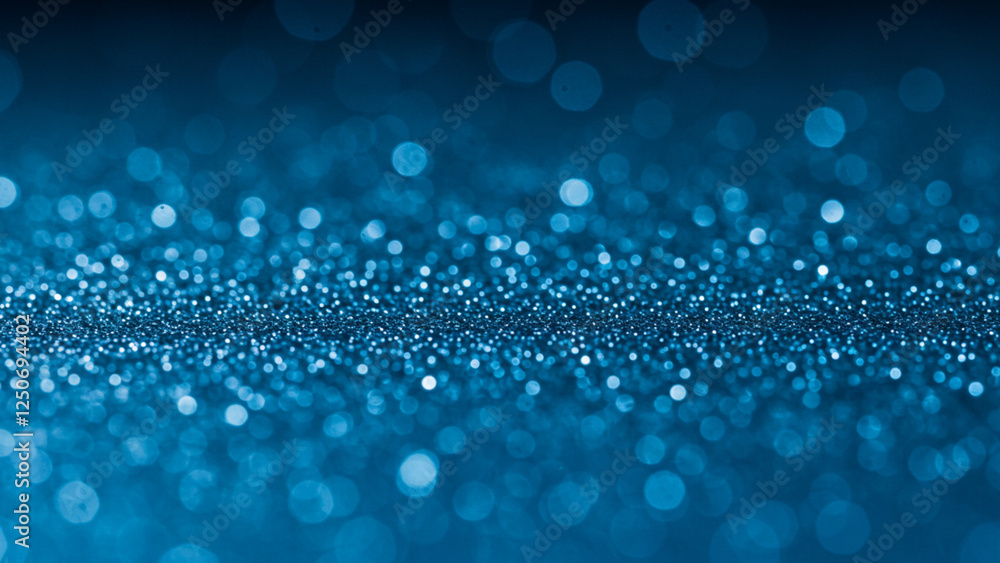 Poster this abstract background features enchanting light blue bokeh dots, creating a magical winter ambian
