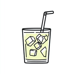 Obraz premium Hand-drawn illustration of iced beverage