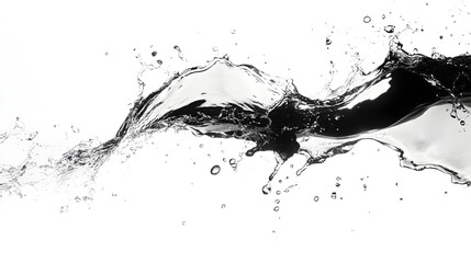 Monochrome Splash of Dynamic Liquid Energy in Motion   Abstract Conceptual Art Showcasing the Power and Elegance of Flowing Water