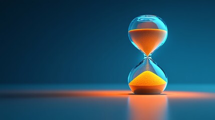 An hourglass with sand slipping through but blocked by tariffs and sanctions, trade time limit, economic restriction visual