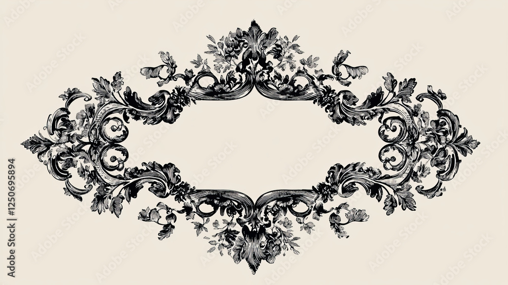 Aufkleber vector version. vintage frame in victorian style for ornate and design. jpeg version is also availab