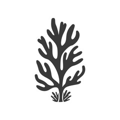 A dark coral silhouette in a flat vector style