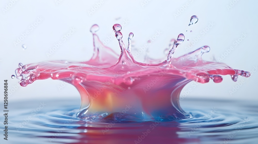 Aufkleber striking abstract image showcasing a vibrant splash of colorful liquid droplets in dynamic motion cr