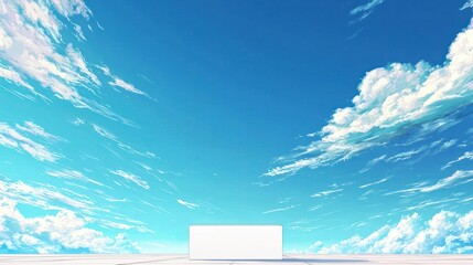 Pixelated Sky With Clouds And Empty Space