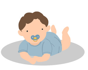 Cute Baby Illustration With Pacifier