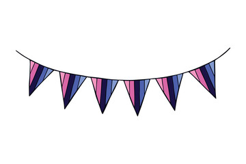 Fototapeta premium Colorful garland Omnisexual pride flag Happy pride day LGBTQ community Pride Month Vector hand drawn doodle for posters, stickers, logo, cards