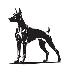 Doberman Pinscher silhouette suitable for pet-related graphic design - Doberman Pinscher illustration - minimal Doberman Pinscher vector - dog silhouette
