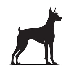 Doberman Pinscher silhouette featuring precision and bold composition - Doberman Pinscher illustration - minimal Doberman Pinscher vector - dog silhouette
