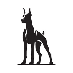 Obraz premium Artistic Doberman Pinscher silhouette with a modern and sleek look - Doberman Pinscher illustration - minimal Doberman Pinscher vector - dog silhouette 