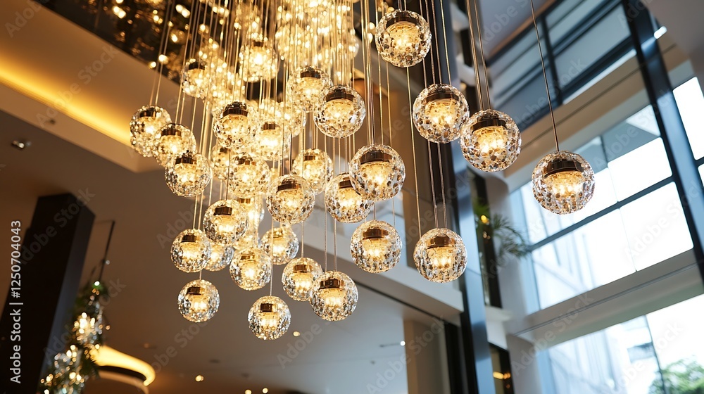 Aufkleber stunning hanging lights in chic interior spaces creating a relaxing and stylish atmosphere : generat