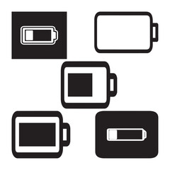 Low Battery, device, technology,battery vector design icon symbol set 