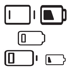 Low Battery, device, technology,battery vector design icon symbol set 