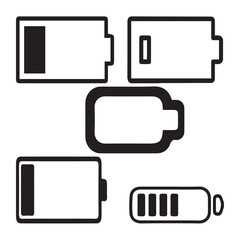 Low Battery, device, technology,battery vector design icon symbol set 
