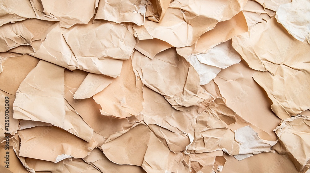 Aufkleber Textured background of crumpled paper creating a natural and warm aesthetic for design and creative projects : Generative AI