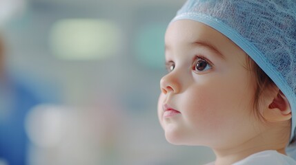 Newborn Baby Girl Receiving Care in Sterile Hospital Environment