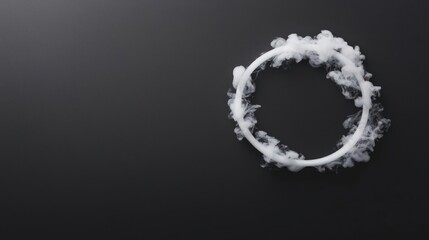 Abstract White Circle Ring on Dark Background