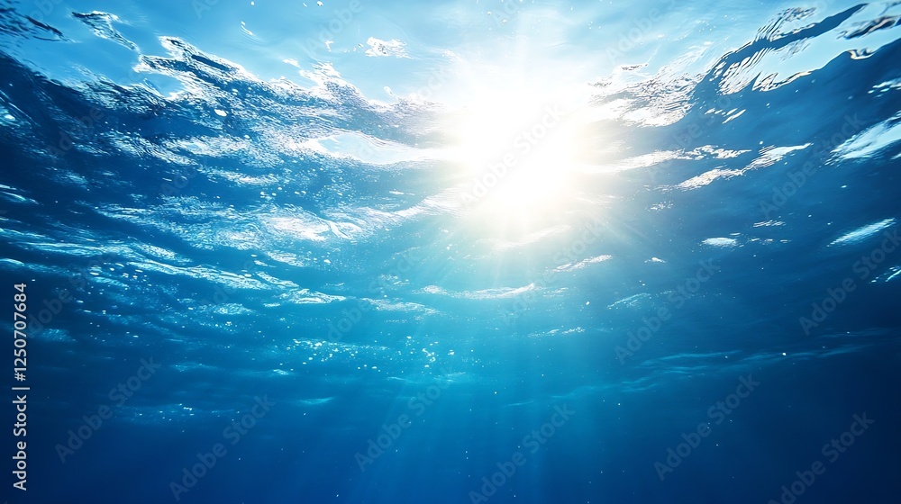 Aufkleber radiant sun illuminating the vast and serene ocean surface creating a stunning watery landscape : ge