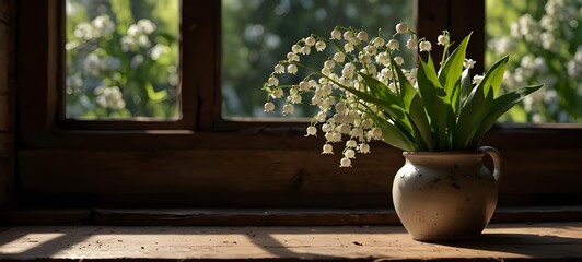 Fototapeta premium white bell flowers in spring flowers