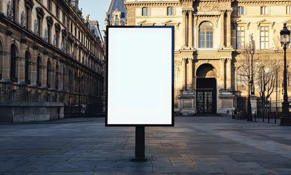 Blank billboard Paris street mockup advertising