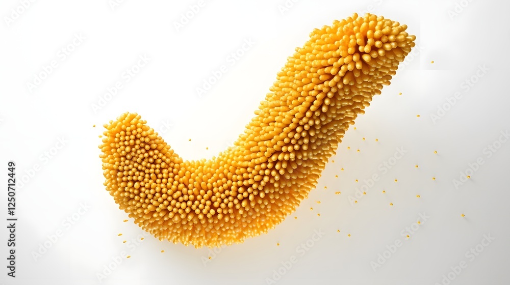 Poster stylish and modern presentation of dry food pellets arranged in an abstract geometric shape against 