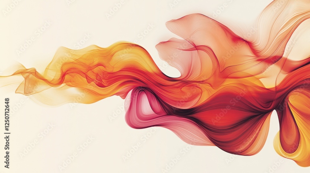 Poster elegant abstract background with flowing red and orange gradient waves