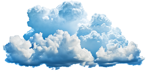 Fluffy cumulus clouds isolated on transparent background
