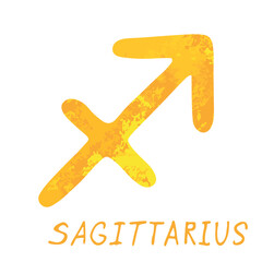 Hand drawn sagittarius zodiac sign Esoteric symbol doodle Astrology clipart Element for design