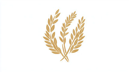 Rice vector icon or poster of cereal grass plant or grass with rice seeds. Design for farm store, diet nutrition or staple food package, porridge ingredient or cuisine grocery market or shop emblem