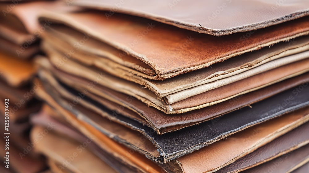 Aufkleber collection of various leather sheets in rich colors displaying texture and craftsmanship : generativ