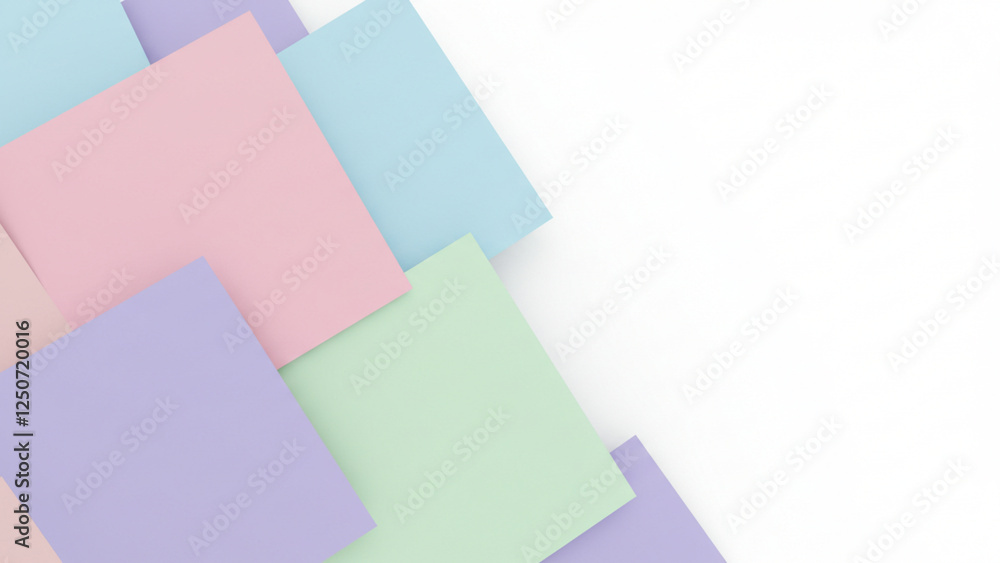 Poster an abstract background characterized by a minimalist design and pastel-colored squares