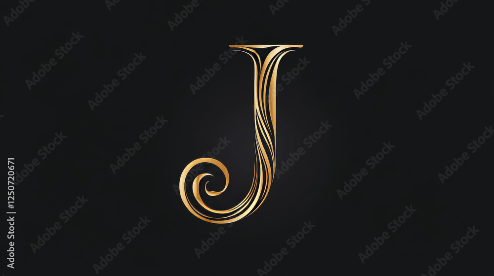 Fototapete set of alphabet symbols and elements of letter j, such a logo. vector version also available in gall