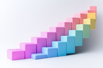 Elegant graph in pastel gradients, against white background