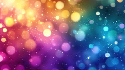 Obraz premium Colorful Bokeh Lights Background with Sparkling Dust Particles Overlay