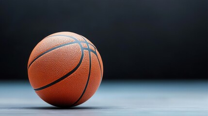 Obraz premium Orange Basketball On Dark Background