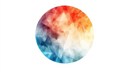 Geometric circle in layered tones, against white background