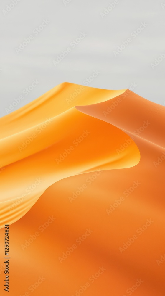 Poster dynamic orange wave patterns abstract art graphic design digital environment close-up view fluid mot
