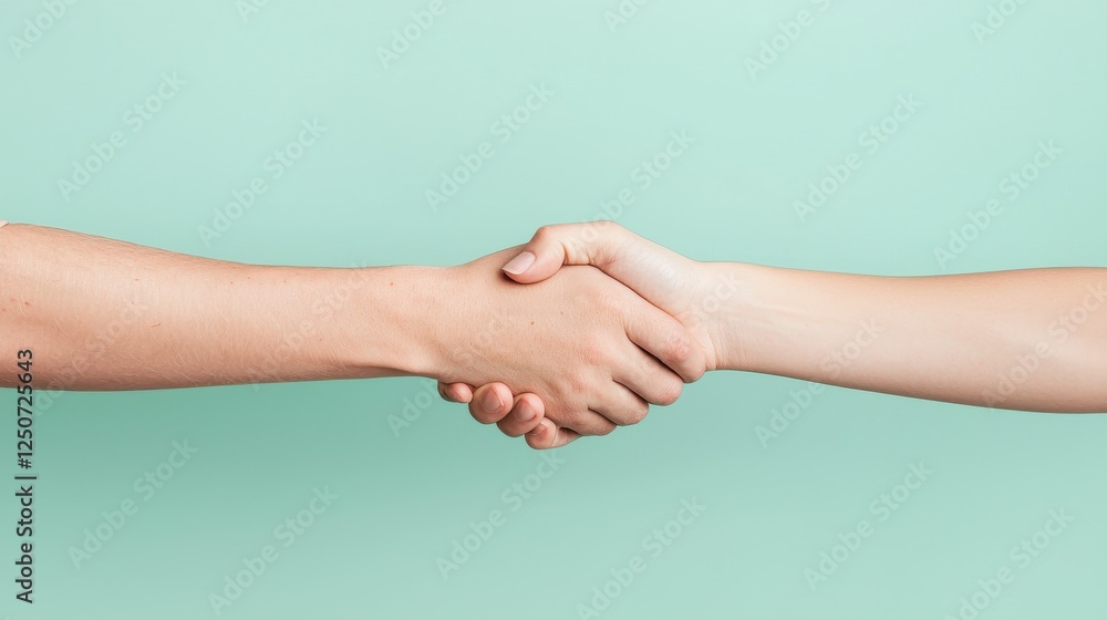 Poster collaborative handshake office setting business image professional environment close-up view partner