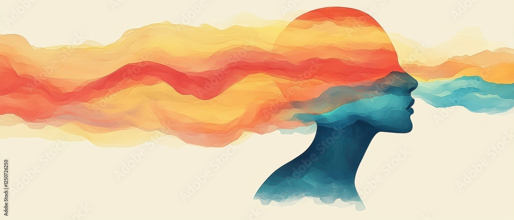 Poster exploring inner emotions through abstract art digital visual representation creative environment sid