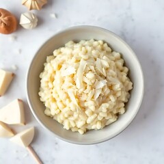 Creamy Risotto in a Bowl with Garnish