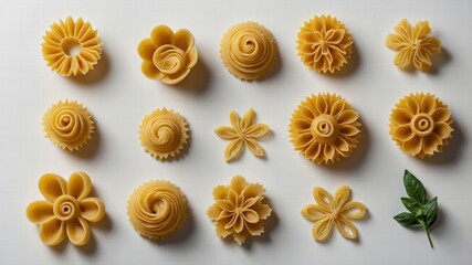 Flower Shaped Pasta Assortment,Food Photography