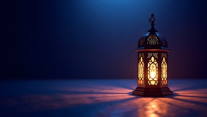 Ramadan Kareem Arabic Islamic lantern Celebration 
 Background AI Generative image