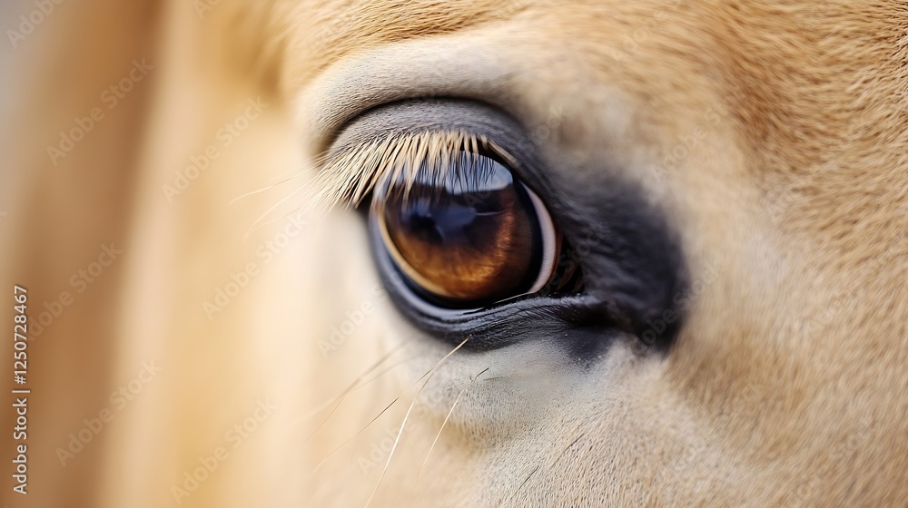 Poster extreme close up of a horse's eye highlighting its unique color and intricate details : generative a